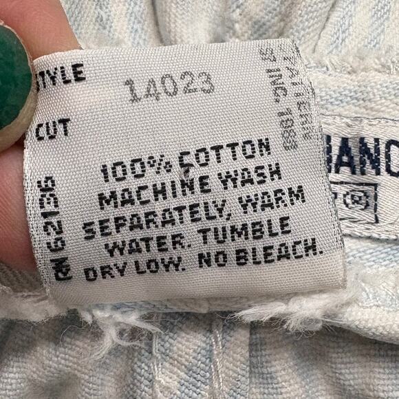 Guess Vintage 25x27 Striped Jeans 80s High Waist Zip Ankle Tapered Blue White - Picture 8 of 14